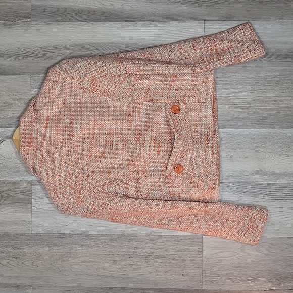 Cynthia Steffe Vintage Tweed Orange Collared 3 Button Blazer Womens Size Small - Picture 2 of 8